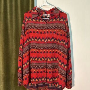 Chico's Multicolor Aztec Pattern Button-Up Shirt